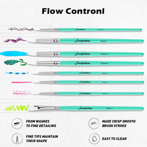 Haute qualité 8 pièces <span class=keywords><strong>artiste</strong></span> pinceau ensemble blanc Nylon cheveux acrylique huile brosse aquarelle <span class=keywords><strong>Gouache</strong></span> peinture Art matériaux - Product Image 6