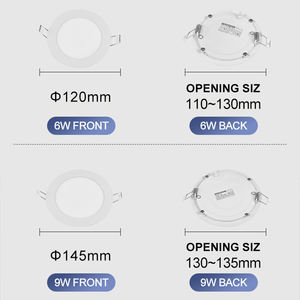 Plafonnier encastré ultra-plat 8,3*1,7cm AC220-240V Rond 3W 65LM/W avec <span class=keywords><strong>plaque</strong></span> de guidage de lumière PS PF0.5, OEM accepté pour le marché européen CE/ERP - Product Image 3