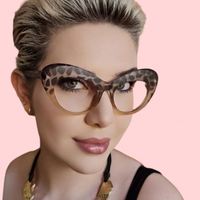 Montures de lunettes anti-lumière bleue pour femmes, personnalisées, style œil de chat, grande monture, monture intégrale, lunettes optiques de haute qualité