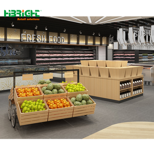 Cesta de mimbre de madera Highbright con expositor combinado para frutas y verduras - Product Image 2
