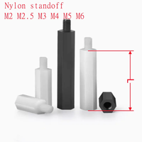M2 M2.5 M3 M4 M5 M6 Noir Blanc Hex Nylon Carte Mère Entretoises Fileté PCB Support Conseil Rack Piliers Espacement Vis Écrous