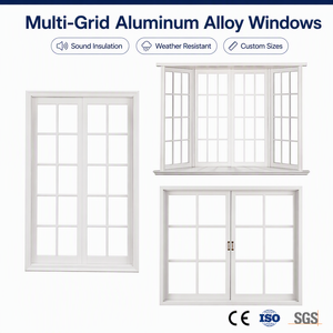 Fenêtre à cadre multi-grilles en alliage d'aluminium pour éclairage naturel et ventilation, usage résidentiel et commercial, vente en gros usine - Product Image 1