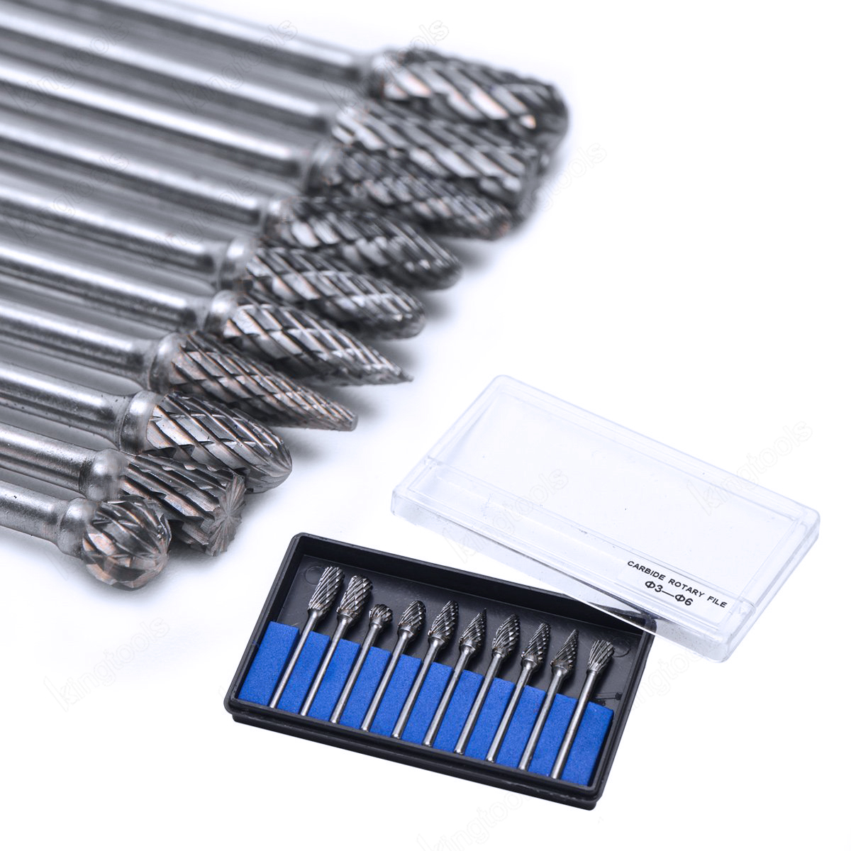 Tungsten Carbide Burr Set, Tungsten Rotares Sets 3mm Rod Diameter Shielded Shaft Reliable for Engraving Tungsten Carbide Burr Set, Tungsten Rotares Sets 3mm Rod Diameter Shielded Shaft Reliable for Engraving
