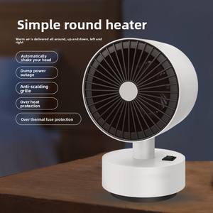 <span class=keywords><strong>Petit</strong></span> chauffage électrique pour la maison et le bureau autoportant avec tête secouante automatique silencieuse à faible bruit sans lumière pour la chambre à coucher de bureau - Product Image 2