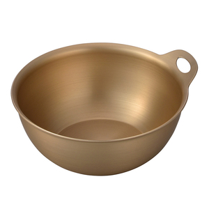 Ustensiles de cuisine japonais traditionnels, finition champagne doré, petit bol de service en aluminium - Product Image 1
