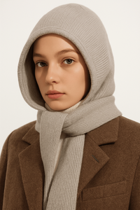Khăn quàng cổ mùa đông màu xám nhạt, mềm mại, thoáng khí, nhẹ và ấm áp dành cho nữ, bán buôn - Product Image 2