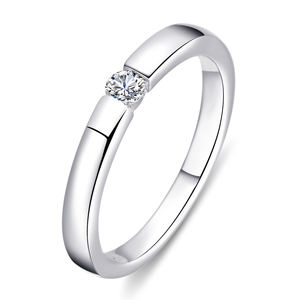 925 plata esterlina rodio plateado compromiso eternidad corte redondo anillos mujeres VVS D Color HPHT CVD laboratorio cultivado diamante anillo joyería - Product Image 3