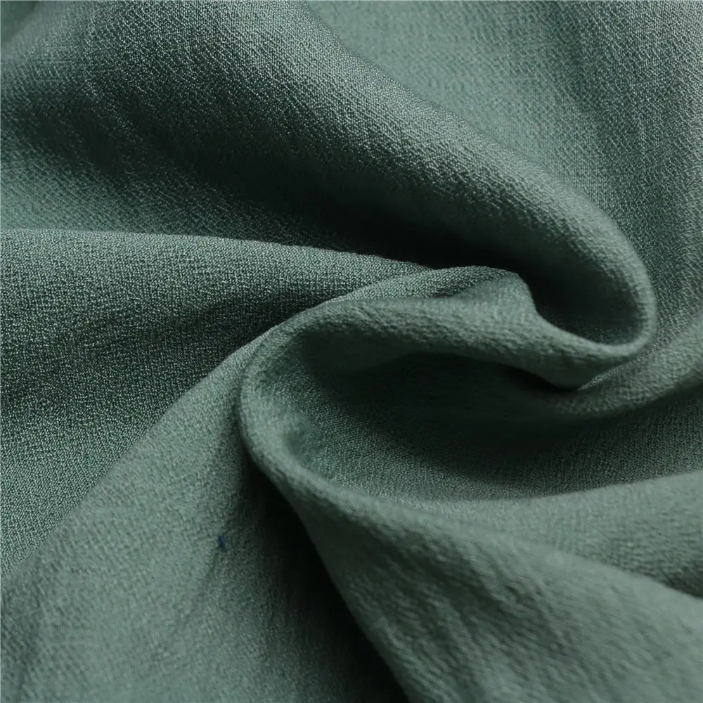 Shaoxing-tela 80% rayón 20% nailon suave, crepé musgo tejido Dubái para ropa, precio barato