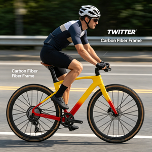 Bicicleta de Gravel de Carbono de Alta Gama, 12 Velocidades, Frenos de Disco Hidráulicos, con Pedales Estándar, para Entusiastas de XC y Gravel - Product Image 1