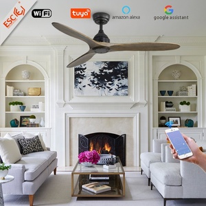 Ventilatore intelligente silenzioso a soffitto in legno di tacchino con telecomando wifi tuya ventilatore a soffitto da soggiorno - Product Image 1