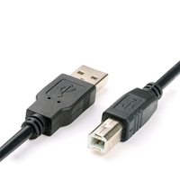 Kabel Printer USB 2.0 hitam, kecepatan tinggi 2.0 A ke B Male ke Male 1.5m 3m 5m untuk pemindai kabel Printer mesin faks 3m