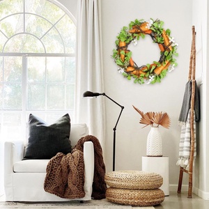 Couronne de tournesols artificiels en toile de jute, grande, rustique, de 4 pieds, avec graines, pour l'automne, style Wisteria <span class=keywords><strong>Basket</strong></span> Country Orange Memorial <span class=keywords><strong>Oasis</strong></span> - Product Image 4