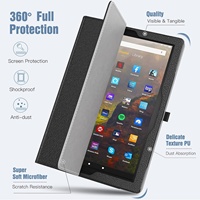 Fire HD 10 Fire HD 10 Plus Tablet için Moko Kılıf, Otomatik Uyandırma/Uyku Özellikli İnce Katlanabilir PU Deri Standlı Kılıf, Siyah