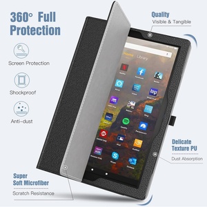 Étui <span class=keywords><strong>Moko</strong></span> pour tablette Amazon Fire HD 10 Fire HD 10 Plus, étui mince pliant en cuir PU avec réveil/veille automatique, noir - Product Image 4