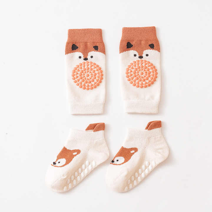 Wholesale children's knee pads floor socks set of cotton nonslip baby