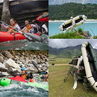 Packraft ultraléger premium 840D TPU, kayak gonflable pour eaux vives, packrafting, packraft pour 2 personnes, pour la navigation à pagaie