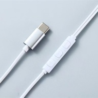 Earphone Berkabel Tipe C dengan Mikrofon Headphone Berkabel In-Ear untuk Headset Ponsel Xiaomi Samsung CATATAN 10 CATATAN 20 S21 S20