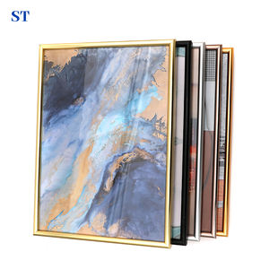 Cadre <span class=keywords><strong>photo</strong></span> en alliage d'aluminium brossé avec <span class=keywords><strong>plaque</strong></span> arrière en plexiglas, imprimé UV, certificat A2 A3 A4, or titane - Product Image 1