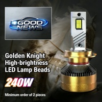 Phares de voiture LED haute luminosité GoodNews H4 H7 12V 240W 22000 Lm 6000K, remplacement universel, projecteur remanufacturé