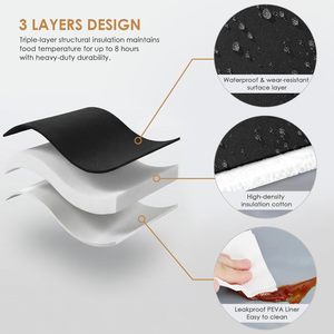 Bolsa de Almuerzo Grande de 13L, Plegable, de Poliéster, Doble Aislamiento, Resistente, a Prueba de Fugas, Reutilizable, para Hombres y Mujeres, con Diseños Modernos para el Trabajo - Product Image 3
