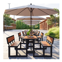Ensemble de table et chaises de cantine scolaire en acier moderne avec banc - Usage commercial