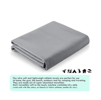 Serviette de sport en microfibre pour adultes, séchage rapide, écologique, antimicrobienne, forte absorption, légère, motif sportif, vente en gros