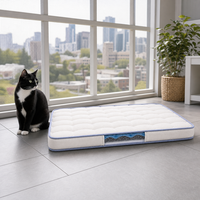 Tapis de sol pour cage à chat d'extérieur avec base antidérapante, fenêtre latérale transparente et dessus matelassé pour les zones de chatière
