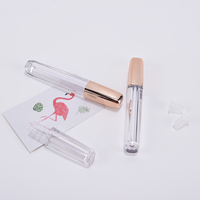 Emballage cosmétique vide, en stock, 3 ml, rose or, brillant à lèvres, tube d'emballage de fard à paupières liquide avec brosse, pièces