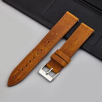 Bracelet de montre vintage en cuir véritable Crazy Horse, sangle en cuir de vachette pleine fleur, bracelet de remplacement rétro pour smartwatch