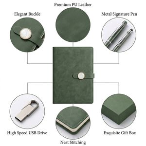 A5 Business Notebook <strong>Gift</strong> Box PU Leather Embossing Printing USB Flash Drive Promotional Refillable <strong>Gift</strong> <strong>Set</strong> for Office Meetings - Product Image 2