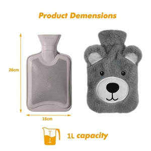 Carino cartone animato copertura animale per pacco termico in gomma bottiglia di acqua calda da 1000ml sacchetto di acqua calda - Product Image 4