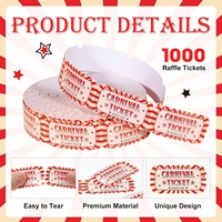 Billets de carnaval, décorations de fête sur le thème du carnaval, billets de tombola de cirque, rouleau de billets de fête pour événements, fournitures de faveurs de carnaval