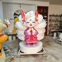 Patung Rubah Sembilan Ekor dari FRP Fiberglass dengan Ketebalan Dinding 3.5mm, Prototipe Cetak 3D, Patung Kartun Kustom untuk Dekorasi Komersial