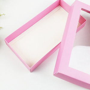 Caja de Embalaje Plegable Universal Preconfeccionada, Tipo Cartera Larga, Caja de Regalo para Ropa Interior con Ventana y Película Adhesiva - Product Image 1