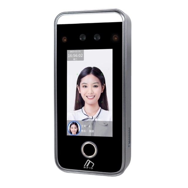 4.3 Inch Screen Dynamic AI Face Fingerprint Recognition Access Control Students Check In and Out with SMS to Parents Cellphone