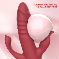 Vibromasseur 3-en-1 : Dildo, Lèche-langue, Lapin vibrant, Stimulateur du point G, Clitoris et Vagin, Plug anal – Jouets sexuels pour adultes pour femmes, Masturbateur