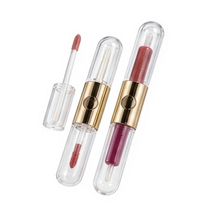 Organic Non-stick Cup double-ended personal <b>lip</b> gloss in skinny tubes for Party Makeup Private Label - Product Image 1