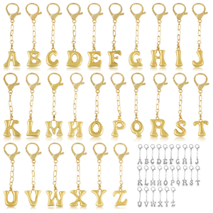 Colgante de Letra Inicial de Burbuja en Forma de Globo de Aleación Dorada, Llavero Portamonedas, Adorno de Moda para Bolsos - Product Image 2
