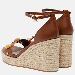 Sandales à talons compensés hauts pour femmes, style rétro, avec décorations en pierres, à brides croisées à la cheville et plateforme épaisse - Product Image 4