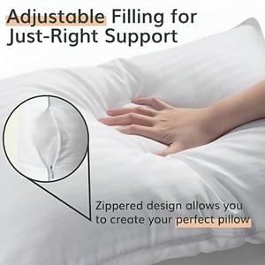 Oreillers de lit doux pour la peau 2 pièces, 50x70cm, rembourrage alternatif en duvet de qualité hôtelière, oreiller de soutien moyennement ferme - Product Image 2