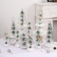 JIAXUN Décoration de Noël de bureau en forme de flocon de neige lumineux avec aiguilles de pin, veilleuse d'ambiance pour intérieur, cadeaux