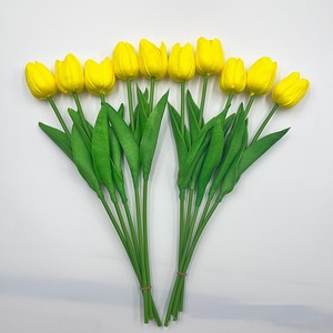 Một Giá Rẻ Trang Trí Nội Thất Giả PU Màu Xanh Đào Hoa Tulip Nhân Tạo Bất Cảm Ứng Hoa Trắng Nhân Tạo Tulip Hoa Cho Đám Cưới Trang Trí - Product Image 4