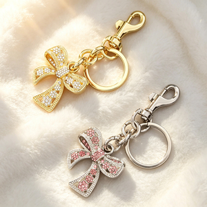 <b>Cute</b> Assorted Enamel Metal Charms Lobster Clasp Keychain <b>Bear</b> Flower Cherry Pendant Aesthetic Bag Decor Key Accessories For Girl - Product Image 2