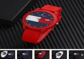 Orologio Intelligente Tommy Fashion con Cinturino in Silicone Rosso, Cassa Rotonda, Resistente all'Acqua, Unisex, Display LCD, 3 Bar - Product Image 3