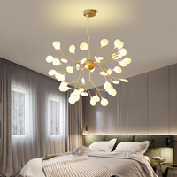 Lustres LED Simples et Luxueux, Spots Modernes en Aluminium, Luminaire Suspendu Plafonnier Effet Luciole pour Magasin de Vêtements et Café