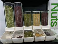 ECOBOX Bacs de stockage alimentaire à gravité pour haricots, graines, grains de café, aliments secs, céréales, en plastique, pour les magasins
