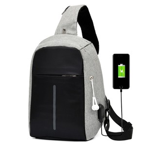 Hot selling wholesale USB waterproof breasted man sports travel Fashion Bag travel sling - Product Image 1