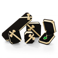 Juego de Cajas de Joyería Octagonales de Terciopelo Elegantes al por Mayor para la Personalización de Joyas
