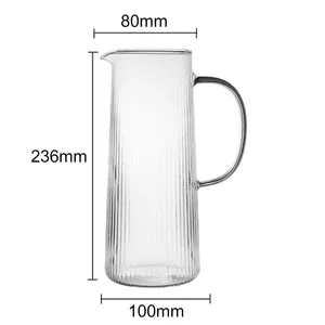 1300ML Promotion Items High Borosilicate Glass Jug Vintage Water Glass Jug Drinking Glass Jugs With Handle