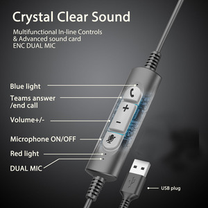 Auriculares Profesionales para Teletrabajo, Auriculares para Call Center, Venta al por Mayor, Control de Llamadas, Auriculares de Oficina con Cancelación de Ruido ENC - Product Image 5